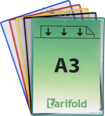 Produktbild von tarifold Hängetafel DIN A3 hoch farbig sortiert