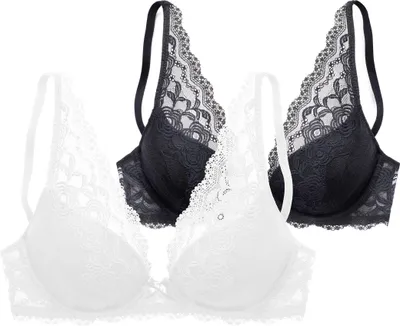 Produktbild von PETITE FLEUR Push-up-BH weiß+schwarz Größe 75 Cup B