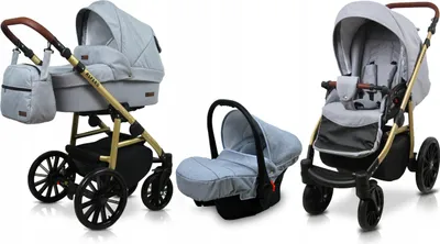 Obrázok produktu pre BabyLux® Aspero | Kočík 3v1 Set | Strieborný Flex | Kombinovaný kočík | Set kočíkov | Detský kočík
