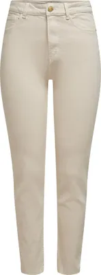 Zdjęcie produktu dla Dżinsy Straight Fit Wysoki Stan Beżowy Jeden Kolor Bez Obrobienia Tkanina | 29W / 32L