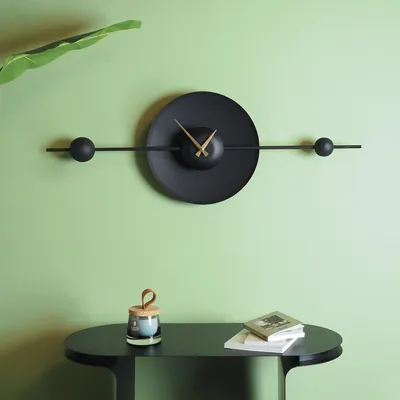 Image de Wallity, APS138LSS, horloge murale, noir, 100 % ACIER, 36 x 99 cm
