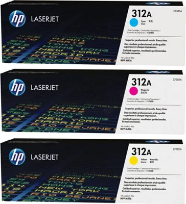 Obrázek produktu pro HP Azurová tonerová kazeta 312A LaserJet, trojbalení, 2700 str., Azurová, Purpurová, Žlutá, 3 kusů