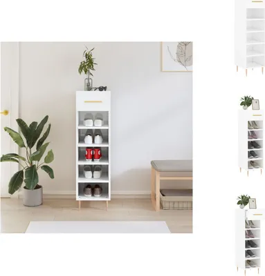 Immagine prodotto di vidaXL Armadio per scarpe bianco lucido 30x35x105 cm in legno - Armadi