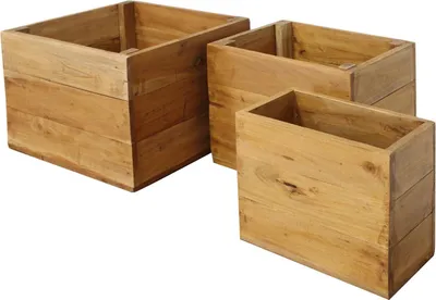Immagine prodotto di Milani Home - set 3 cassette in legno di mogano 38 x 36 x 30 cm