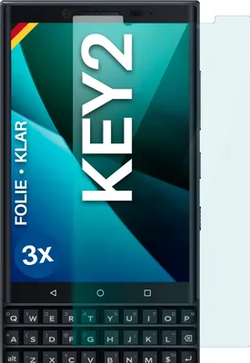 Produktbild von moex® 3x Schutzfolie kompatibel mit BlackBerry KEY2 - Displayschutzfolie dünn Folie, Klar