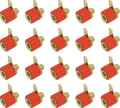 Produktbild von 20x ARLI Bananenbuchse 4 mm² rot mit Lötfahne vergoldet