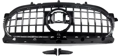 Produktbild von Frontstoßstangen GT-Grill für Mercedes-Benz GLA-Klasse H247 GLA200 2020–2023 – Hochglanz Schwarz – Frontgrill – Autozubehör