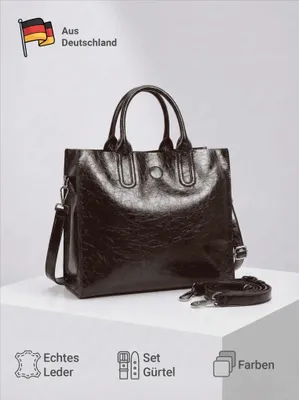 Produktbild von Damen Handtasche Business-Stil, Klassische Henkeltasche Braun, Elegante Umhängetasche für Büro & Alltag, Hochwertiges Kunstleder