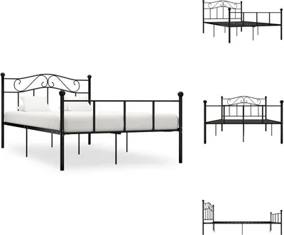 Produktbild von vidaXL Bettgestell Schwarz Metall 120x200 cm -  Betten & Bettgestelle