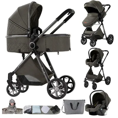 Productafbeelding van Babywagen, lichtgewicht ontwerp, verhoogde positie, kleur: diepgrijs (YV9-DEEPGREY1)