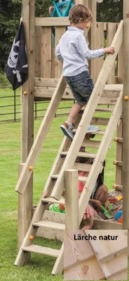 Produktbild von Treppe mit Handlauf für kleine Kinder Lärche natur verschiedene Podesthöhen Podesthöhe: 150 cm