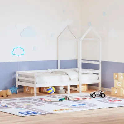 Image de Maison Exclusive - Toit pour lit bébé Blanc 118x70x176,5 cm Bois massif Pin