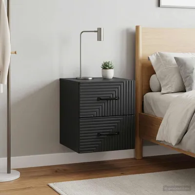 Obrázok produktu pre Maison Exclusive – Nástenný nočný stolík, 2 ks, čierny, 34,5 x 33 x 40 cm