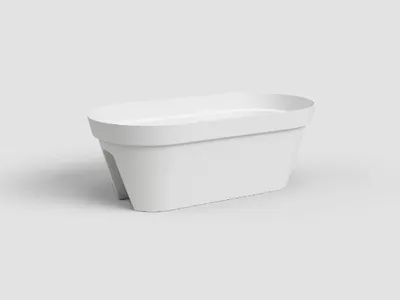 Produktbild von artevasi© CAPRI Geländer-Blumenkasten Weiß 60 cm - Kunststoff