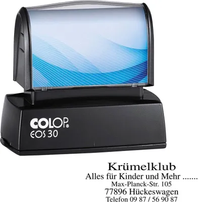 Produktbild von COLOP Textstempel, individualisierbar EOS 30 selbstfärbend blau, schwarz, rot ohne Logo, 1 St.