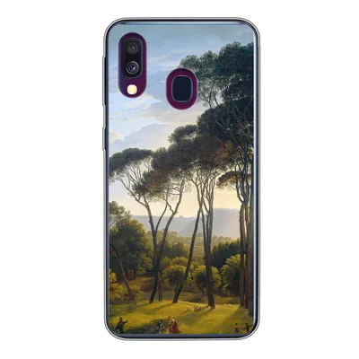 Produktbild von MuchoWow® Handyhülle Schutzhülle Hülle für Samsung Galaxy A40 Italienische Landschaft mit Zirbelkiefer - Hendrik Voogd - Kunst Silikon Softcase Handy Hülle - Handy-Tasche