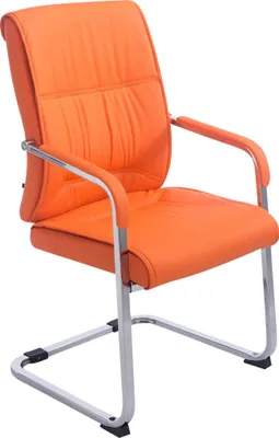 Produktbild von TPFLiving XL Besucherstuhl Anobo Kunstleder Gestell Metall orange
