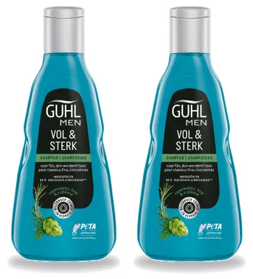 Productafbeelding van 2 x Guhl Men Vol & Sterk shampoo - 250 ml - Voordeelverpakking - 2 stuks