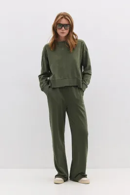 Produktbild von Sweatshirt mit Rundhalsausschnitt, Khaki, XS