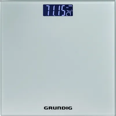 Zdjęcie produktu dla Waga osobowa Grundig z wyświetlaczem cyfrowym – waga do osób o wadze do 180 kg – waga do pomiaru masy ciała w kg/lb – waga osobowa z dokładnością do 500 g – waga cyfrowa z wyświetlaczem cyfrowym – kolor srebrny – szklana