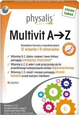 MULTIWITAMINA (MULTIVIT A - Z) 45 TABLETEK - PHYSALIS