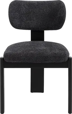 Produktbild von Stuhl 2er-Set - Bouclé-Stoff & Kautschukholz - Schwarz - WILANA