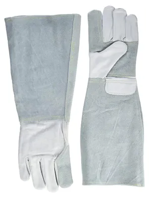 Produktbild von Leder Schutzhandschuhe 45 cm für kleine Hunde, Katzen und Vögel mit verstärktem Daumen und Zeigefinger