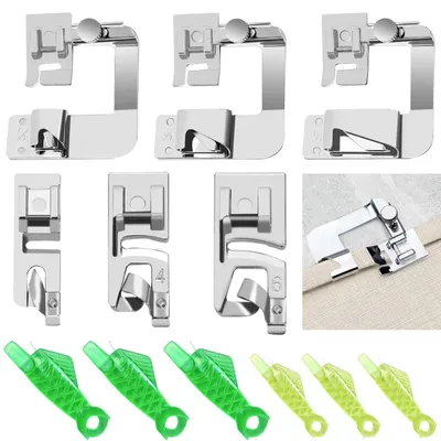 6 Nähfüße aus Edelstahl, Saumfuß-Set für Nähmaschinen
