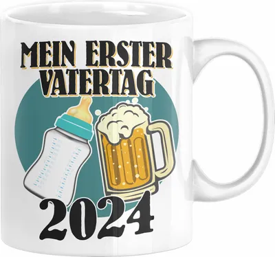 Produktbild von Erster Vatertag 2024 Geschenk Tasse Lustige Geschenkidee 1. Vatertag (Weiß)