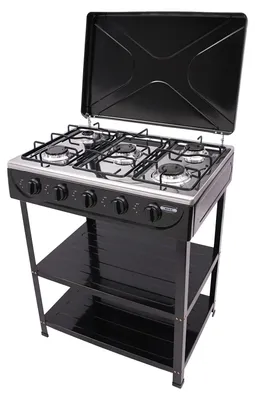 Produktbild von Gasherd, 5 Brenner, Freistehendes Design, schwarz