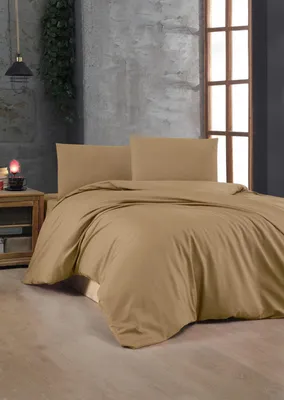 Zdjęcie produktu dla L'Essentiel – Zestaw pościeli do domu, wysokiej jakości komplet pościeli z tkaniny ranforce (2 elementy), jasnobrązowy, 200 x 200 cm | 100% bawełna, 117 g/m² | W zestawie 2 poszewki na poduszki 80 x 80 cm | Idealny do eleganckich sypialni.