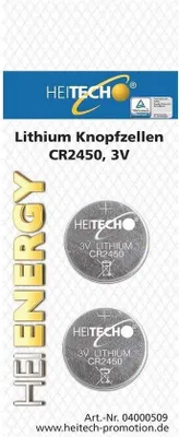 Productafbeelding van Lithium Knoopcellen CR2450 - Waterdicht, 3V, Lange Levensduur (2 stuks)