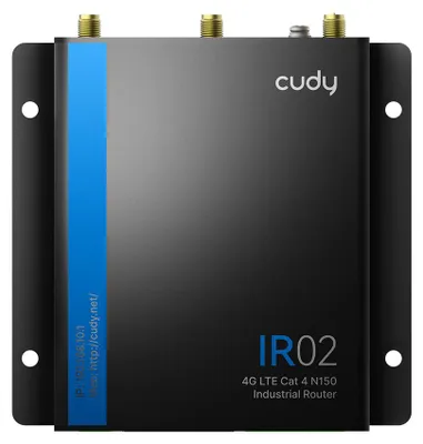 Zdjęcie produktu dla Cudy 4G LTE Cat 4 N150 Industrial Wi-Fi Router, IR02 1.0, Router sieci komórkowej, Czarny, Metal, Montaż naścienny, Fast Ethernet, 10,100 Mbit/s