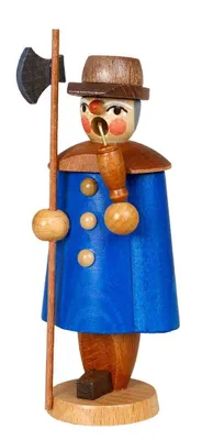 Produktbild von Miniaturräuchermann Nachtwächter blau Höhe=11cm NEU