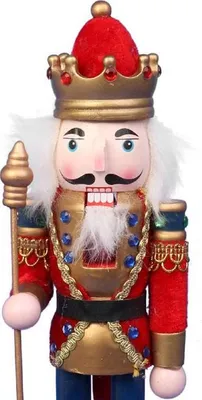 Zdjęcie produktu dla Dziadek Do Orzechow Figurka Drewniana 30 Cm Czerwona