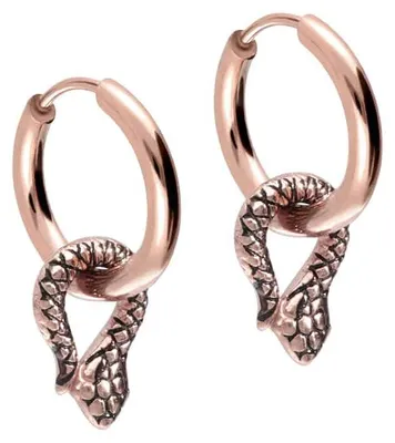 Produktbild von Chirurgenstahl Ohrclicker Creolen SCHLANGE RoséGold Innendurchmesser: 10mm + Designstärke: 2mm
