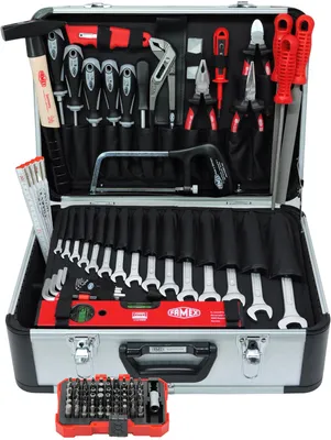 Produktbild von FAMEX 729-87 Profi Alu Werkzeugkoffer mit Werkzeug Set - PROFESSIONAL