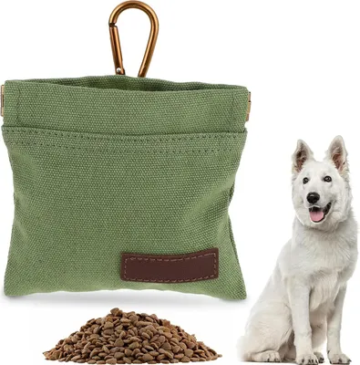 Produktbild von Leckerlibeutel für Hunde, Freihändige Futterbeutel Hundetraining mit Karabiner Freihändige Hundeleckerlitasche mit Automatischem Verschluss Welpen Leckerlitasche für Hundetraining(Grün)