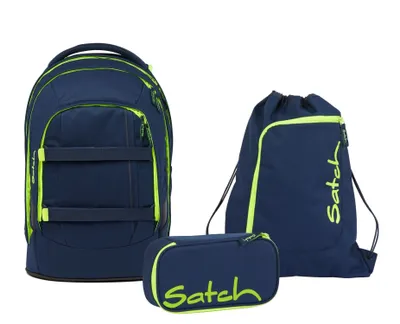 Produktbild von Satch Schulrucksack-Set PACK Toxic Yellow, Mäppchen + Sportbeutel