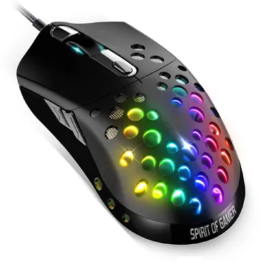 Immagine prodotto di SPIRIT OF GAMER - Elite M80 - Mouse da gaming RGB ultraleggera - Cavo flessibile - Offerta