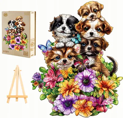 Produktbild von Pasjo24 Holzpuzzle Süße Hunde 235 Teile Holzkiste