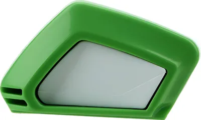 A green and white car windshield wiper repair kit part.