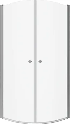 Produktbild von Duschkabine 90x90 cm Viertelkreis Duschabtrennung Runddusche Halbrund Duschtrennwand Glaswand mit Pendeltüren 2 Teilig aus ESG Sicherheitsglas 6 mm klar Aluminiumprofile chrom höhe 195 cm