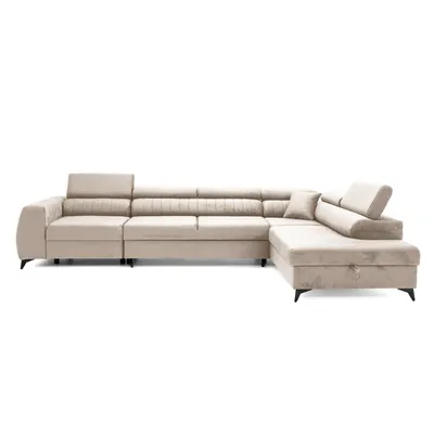 Produktbild von MUFFO Ecksofa PIERO MAXI Rechts mit Schlaffunktion 195x125 Velours Beige
