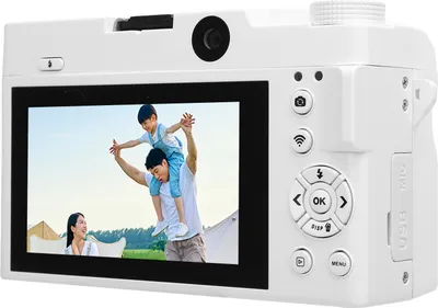 Produktbild von 4K Digitalkamera 75MP UHD 3 Zoll LCD Bildschirm 18X Digitaler Zoom WiFi Digitale Videokamera mit Blitz für Fotografie Weiß