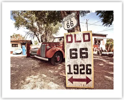 Produktbild von Poster - Poster ohne Rahmen - Straße alt 66 USA - 50x40 cm - Wand Bild - Wanddeko - Wandbilder - Kunstposter - Wandposter - Bilder - Kunstdruck - Wanddekoration - Wandbild - P2XAA50x40-3562