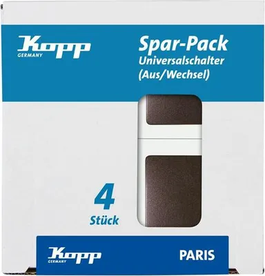 Produktbild von Kopp PARIS – Universalschalter (Aus-/Wechsel), Farbe: Palisander, Profi-Pack: 4 Stück