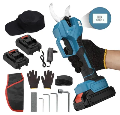 Produktbild von Elektrische Akku-Gartenschere - Astschere - 21 V - Bürstenloser Motor - Schnittdurchmesser 40 mm - 1000 W - Wiederaufladbar - Mit 2 Akkus