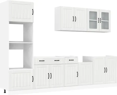 Produktbild von 7-tlg. Küchenschrank-Set Lucca Hochglanz-Weiß Holzwerkstoff