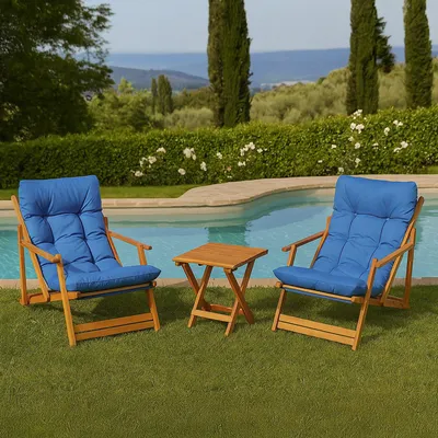 Image de Biagio - ensemble Table et Chaises, bleu, 2 Places
